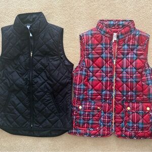 Black and Red Plaid Quilted Vests